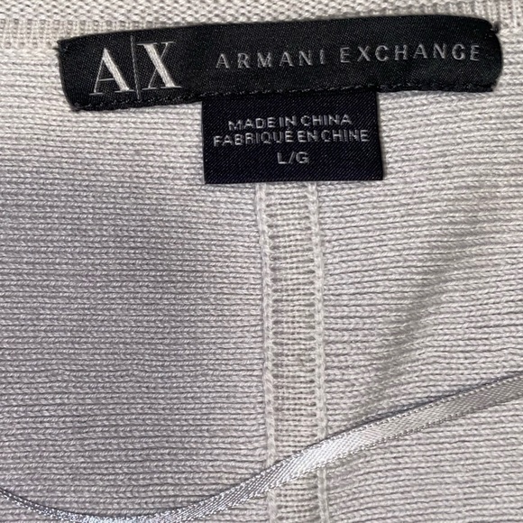 Armani exchange Grey ribbed sweater with mesh flared back - Picture 3 of 3